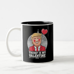 Trump is My Valentine Retro Valentines Day Two-Tone Coffee Mug