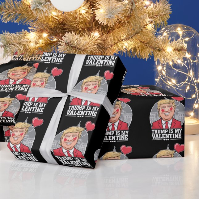 Trump is My Valentine Retro Valentines Day  Wrapping Paper (Holidays)