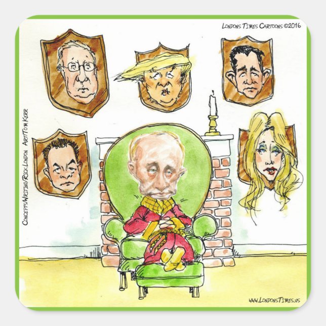 Trump Is Putin On The Ritz Gifts Square Sticker (Front)
