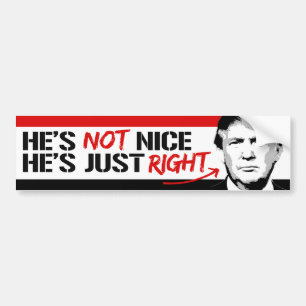 Trump isn't nice - he's just right -.png bumper sticker