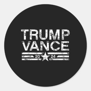 Trump J.d. Vance 2024 Retro Stripe Trump Vance Classic Round Sticker