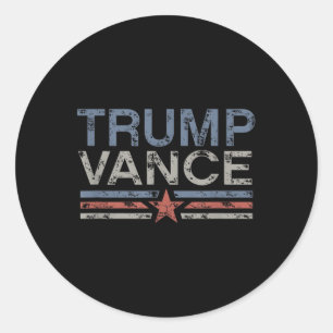 Trump Jd Vance 2024 Retro Stripe Trump Vance 2024 Classic Round Sticker