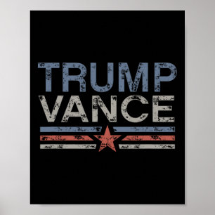 Trump Jd Vance 2024 Retro Stripe Trump Vance 2024 Poster