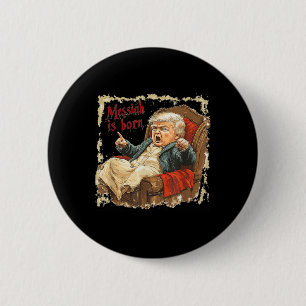 Trump Jesus Christ Ugly Christmas 6 Cm Round Badge