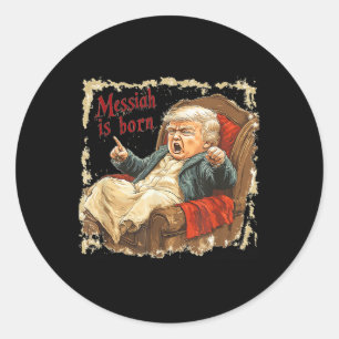 Trump Jesus Christ Ugly Christmas Classic Round Sticker