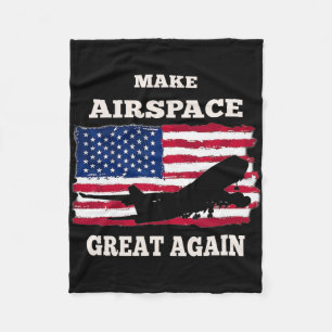 Trump Jet Political Make Airspace Great Again  Fleece Blanket
