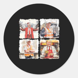Trump Jobs 2024 Christmas Mega 45 47 President Dad Classic Round Sticker