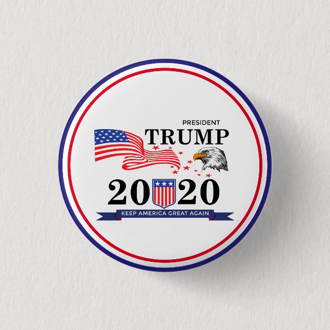 Trump Keep America Great Again 2020 USA Button (Front)