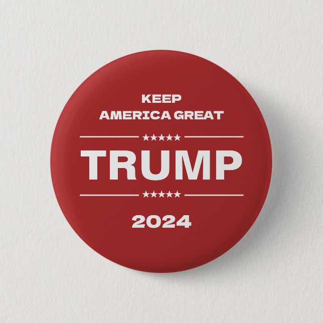 Trump Keep America Great President 2024 6 Cm Round Badge (Front)
