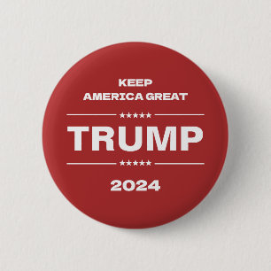 Trump Keep America Great President 2024 6 Cm Round Badge