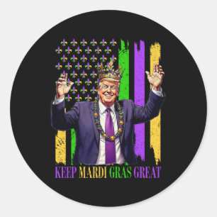 Trump Keep Mardi Gras Great Classic Round Sticker