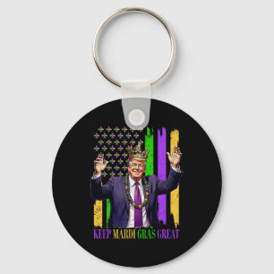 Trump Keep Mardi Gras Great  Key Ring