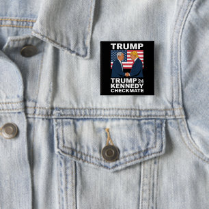 Trump Kennedy Checkmate 2024 Vote Trump Kennedy 15 Cm Square Badge
