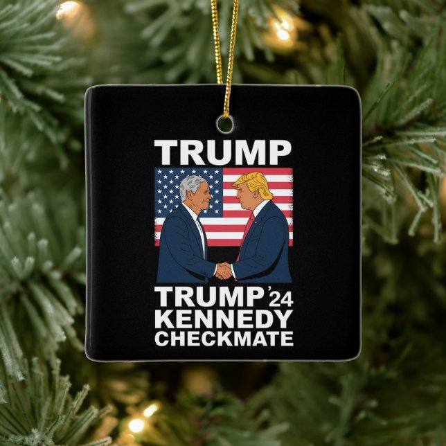 Trump Kennedy Checkmate 2024 Vote Trump Kennedy  Ceramic Ornament (Tree)