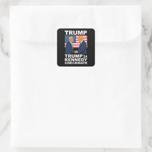 Trump Kennedy Checkmate 2024 Vote Trump Kennedy Square Sticker