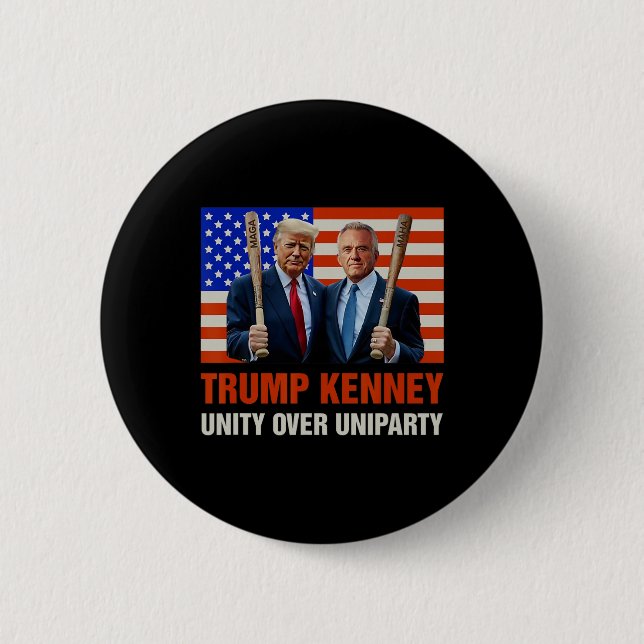 Trump Kennedy Unity Over Uniparty 2024 Funny Elect 6 Cm Round Badge (Front)