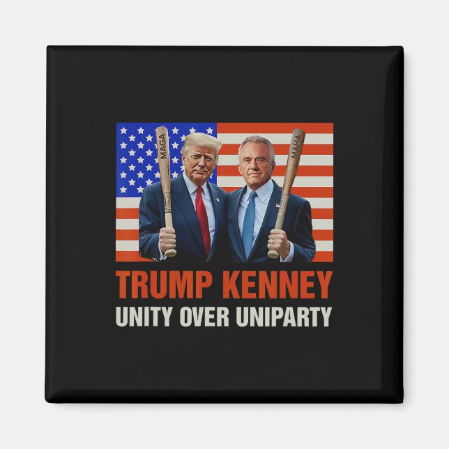 Trump Kennedy Unity Over Uniparty 2024 Funny Elect Magnet (Front)
