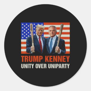 Trump Kennedy Unity Over Uniparty 2025 Funny Elect Classic Round Sticker