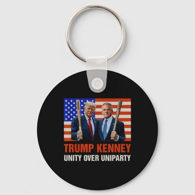 Trump Kennedy Unity Over Uniparty 2025 Funny Elect Key Ring (Front)