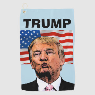 TRUMP KISS 2024 GOLF TOWEL PATRIOTIC