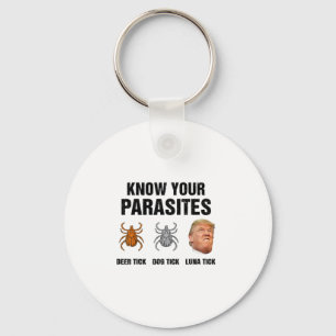 Trump Know Your Parasites Deer Tick Dog Tick Luna Key Ring