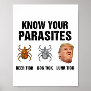 Trump Know Your Parasites Deer Tick Dog Tick Luna Poster