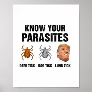 Trump Know Your Parasites Deer Tick Dog Tick Luna  Poster