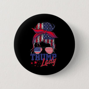 Trump Lady Inauguration Day 2025 Messy Bun America 6 Cm Round Badge