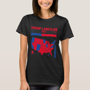 Trump Landslide 2024 Electoral Map 312 Winning Map T-Shirt