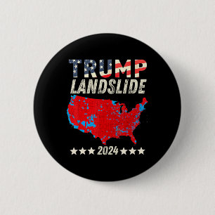 Trump Landslide 2024 Electoral Map Support Trump W 6 Cm Round Badge