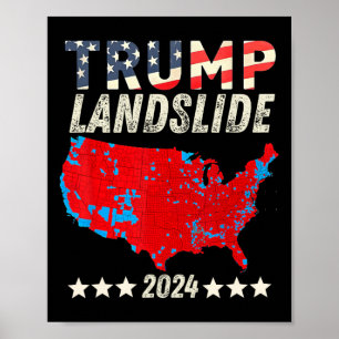 Trump Landslide 2024 Electoral Map Support Trump W Poster