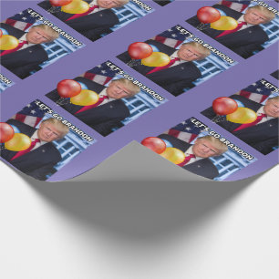 TRUMP LET'S  GO BRANDON BIRTHDAY WRAPPING PAPER