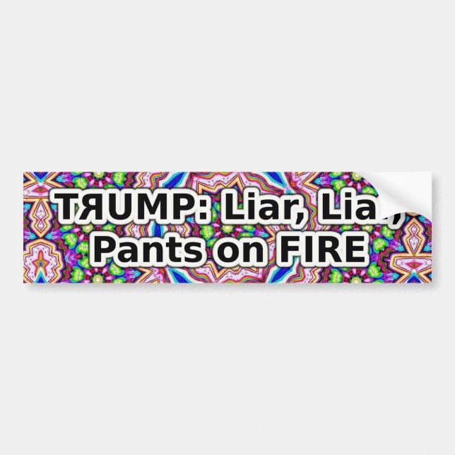 Trump liar liar pants on fire bumper sticker (Front)