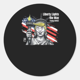 Trump – Liberty Lights The Way Trump Edition – Don Classic Round Sticker