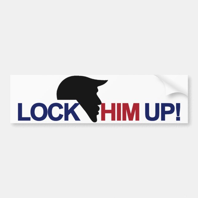 Trump Lock Him Up Bumper Sticker (Front)
