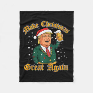 Trump Lover Merry Christmas With Trump Brothers Fleece Blanket