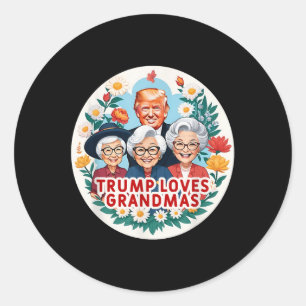 Trump Loves Grandmas Grandma Mothers Day Classic Round Sticker