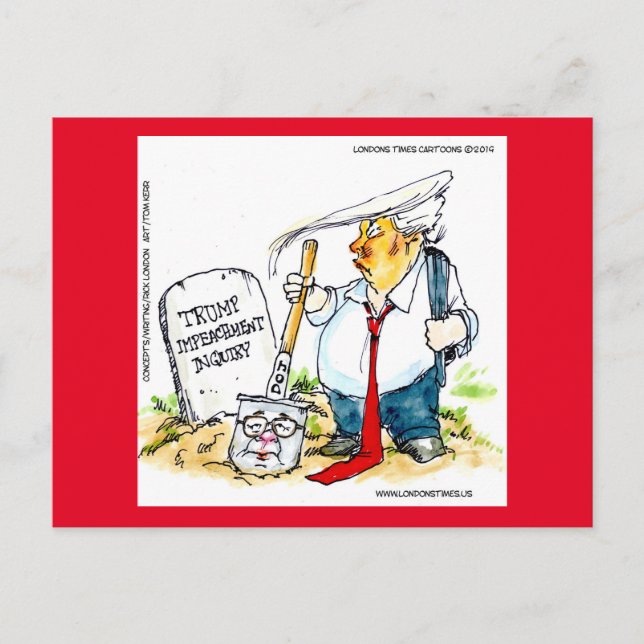 Trump Lowers The Barr On Impeachment Rick London Postcard (Front)
