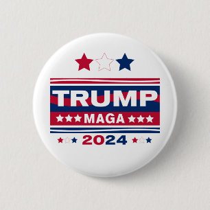 TRUMP~MAGA~2024 6 CM ROUND BADGE