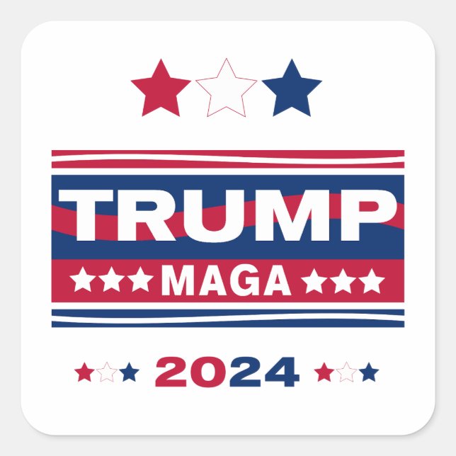 TRUMP~MAGA~2024 SQUARE STICKER (Front)
