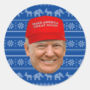 TRUMP MAGA Christmas Classic Round Sticker