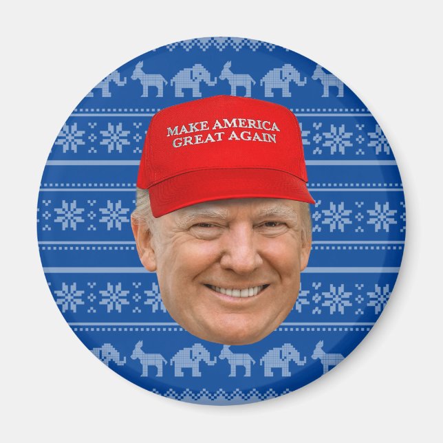 TRUMP MAGA Christmas Magnet (Front)