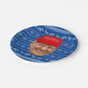 TRUMP MAGA Christmas Paper Plate