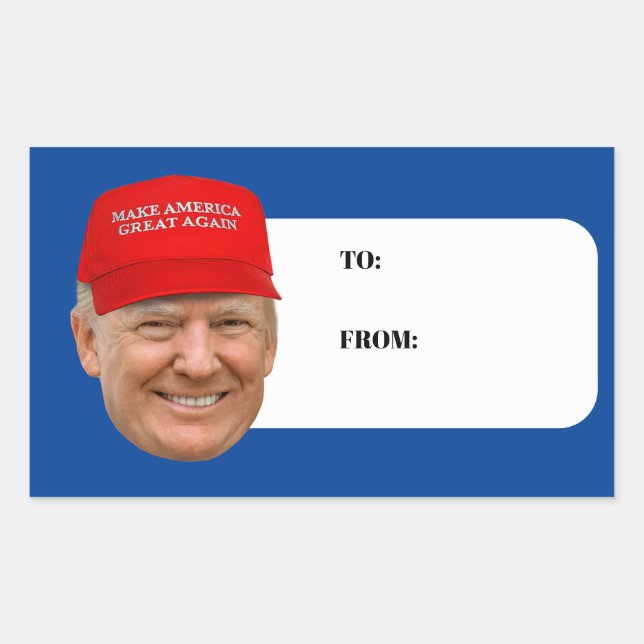 TRUMP MAGA Christmas Rectangular Sticker (Front)