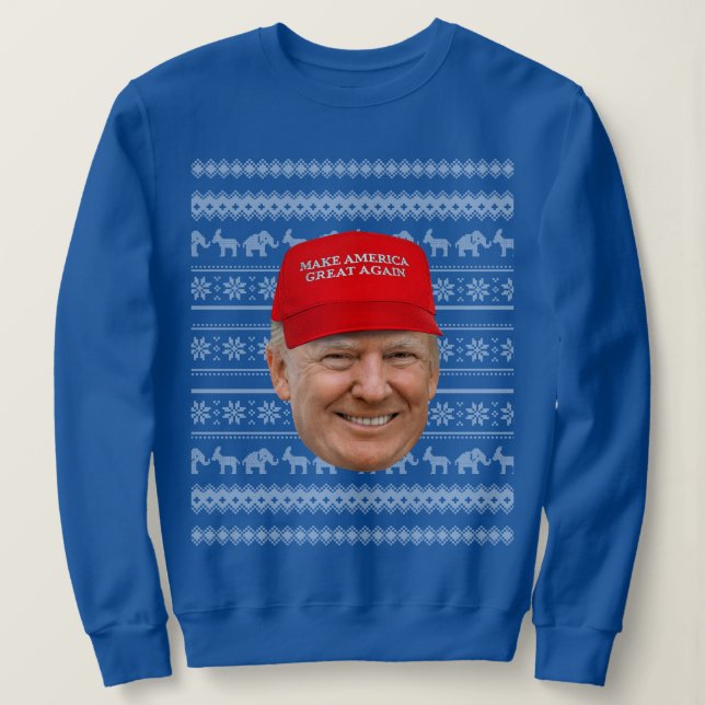TRUMP MAGA Christmas Sweatshirt (Design Front)