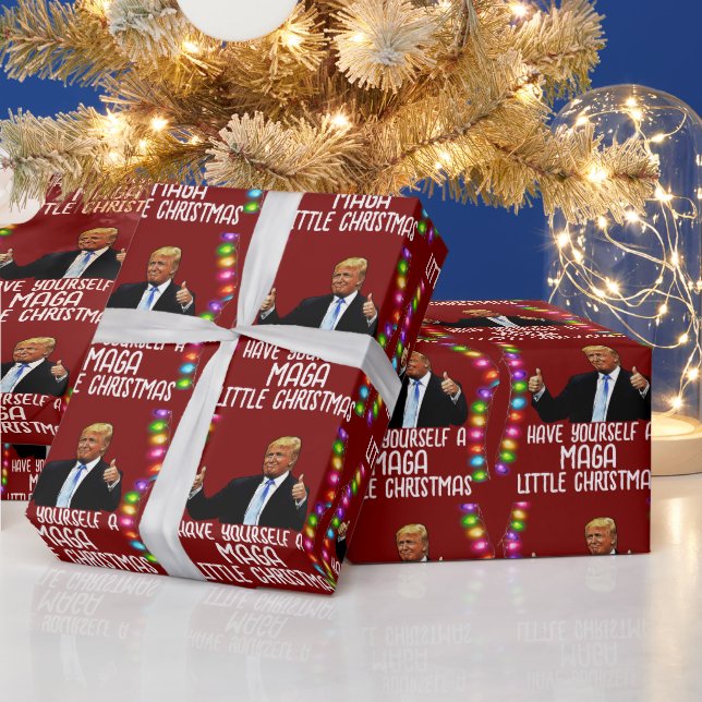 TRUMP MAGA LITTLE CHRISTMAS 2024 Wrapping Paper (Holidays)