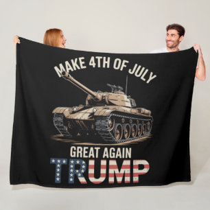 Trump Make 4th of July Great Again with Military Fleece Blanket