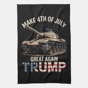 Trump Make 4th of July Great Again with Military Tea Towel