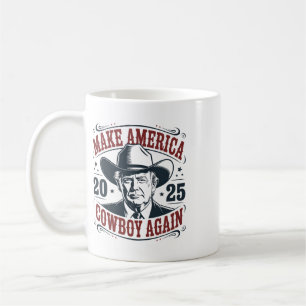 Trump Make America 2025 Cowboy Again Funny Vintage Coffee Mug