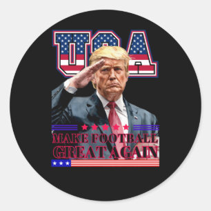 Trump Make America Football Great Again 1 Classic Round Sticker